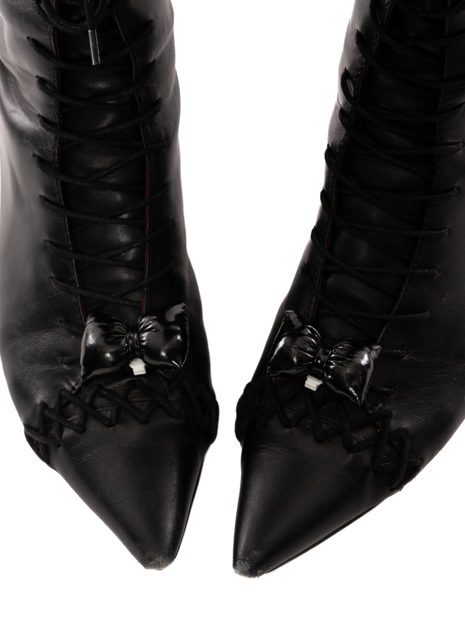 Puffy Patent Bow Shoelace Clips - Die With Your Boots On