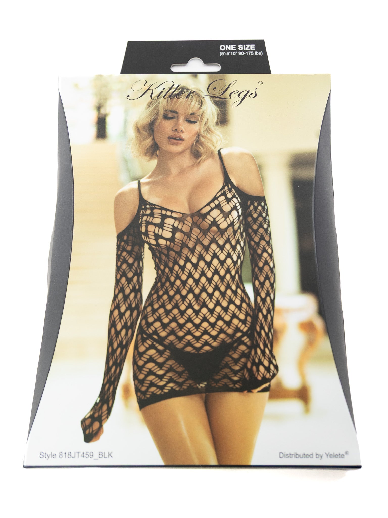 Cold Shoulder Fishnet Mini Dress Cold Shoulder Fishnet Mini Dress