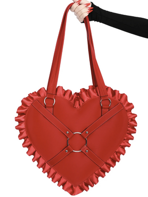 Red PVC Heart Tote FOXBLOOD | Die With Your Boots On