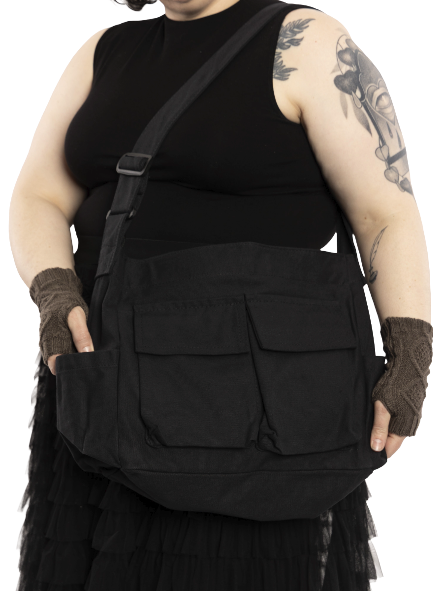 Train Stop Oversized Canvas Messenger Bag - Die With Your Boots On