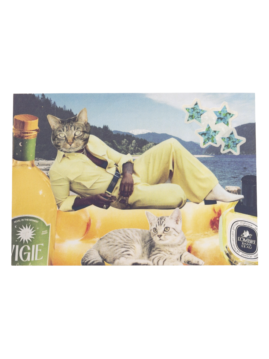 Suave Feline Collage Print 5x7" - Die With Your Boots On