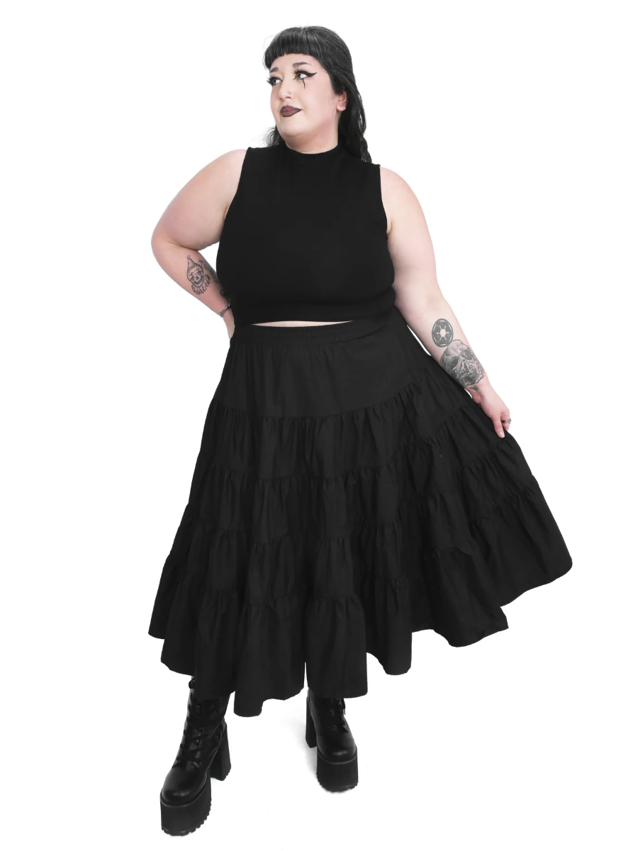 Renata Tiered Midi Skirt FOXBLOOD - Die With Your Boots On