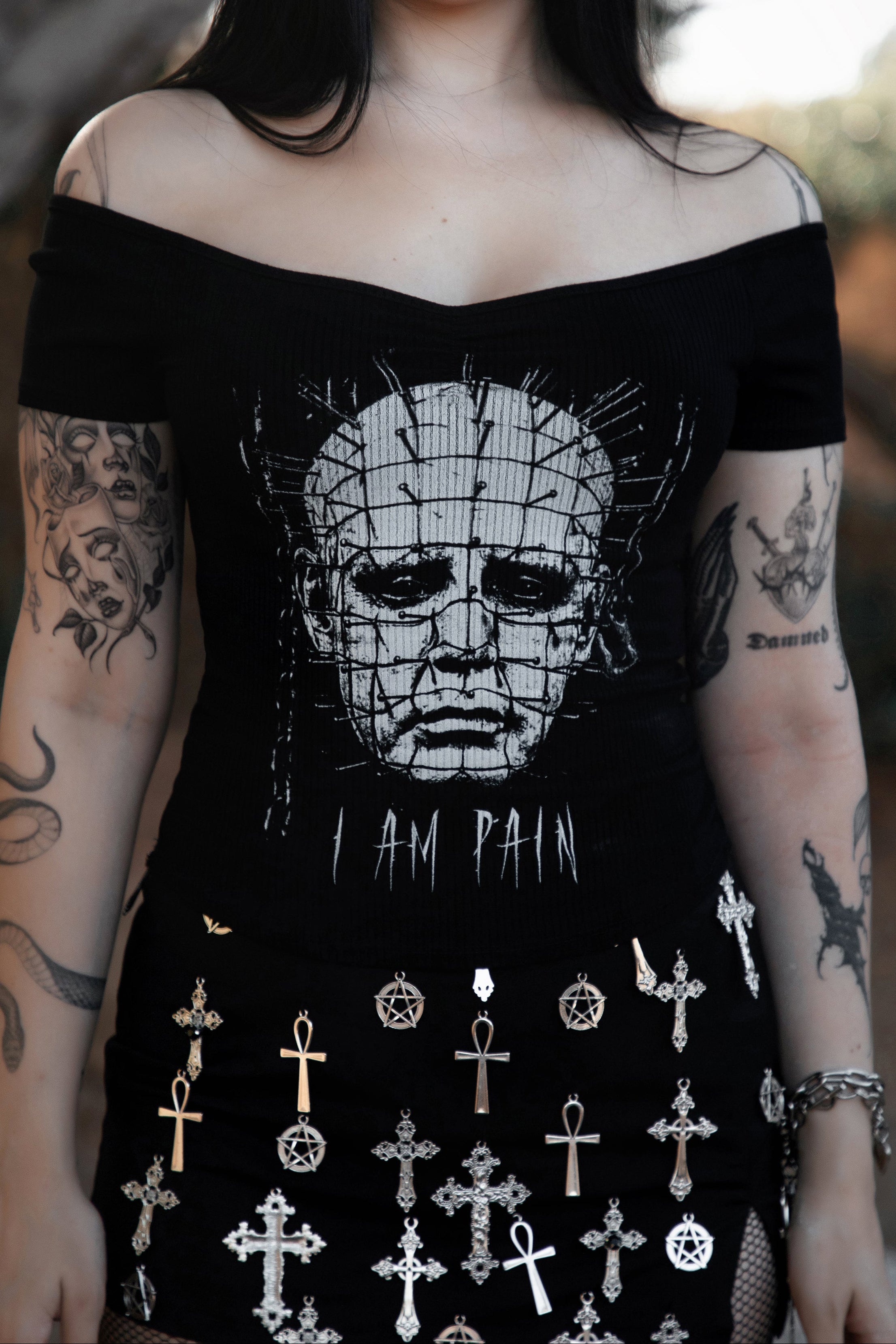 I am Pain Off Shoulder Top (SHIPS FROM VERA'S EYECANDY, NOT AVAILABLE FOR PICKUP IN STORE) - Die With Your Boots On
