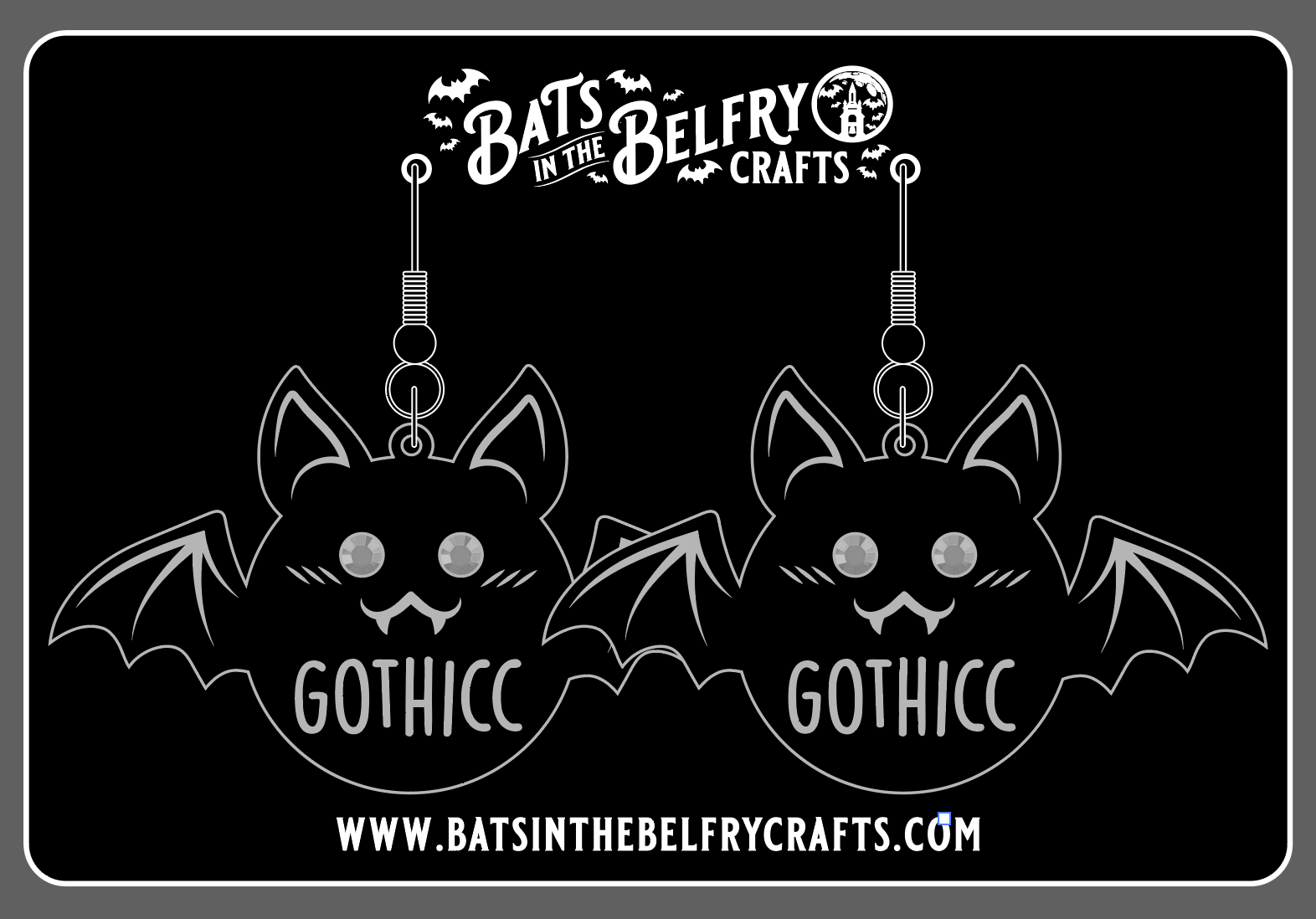 Gothicc Bat Earrings HANDMADE - Die With Your Boots On