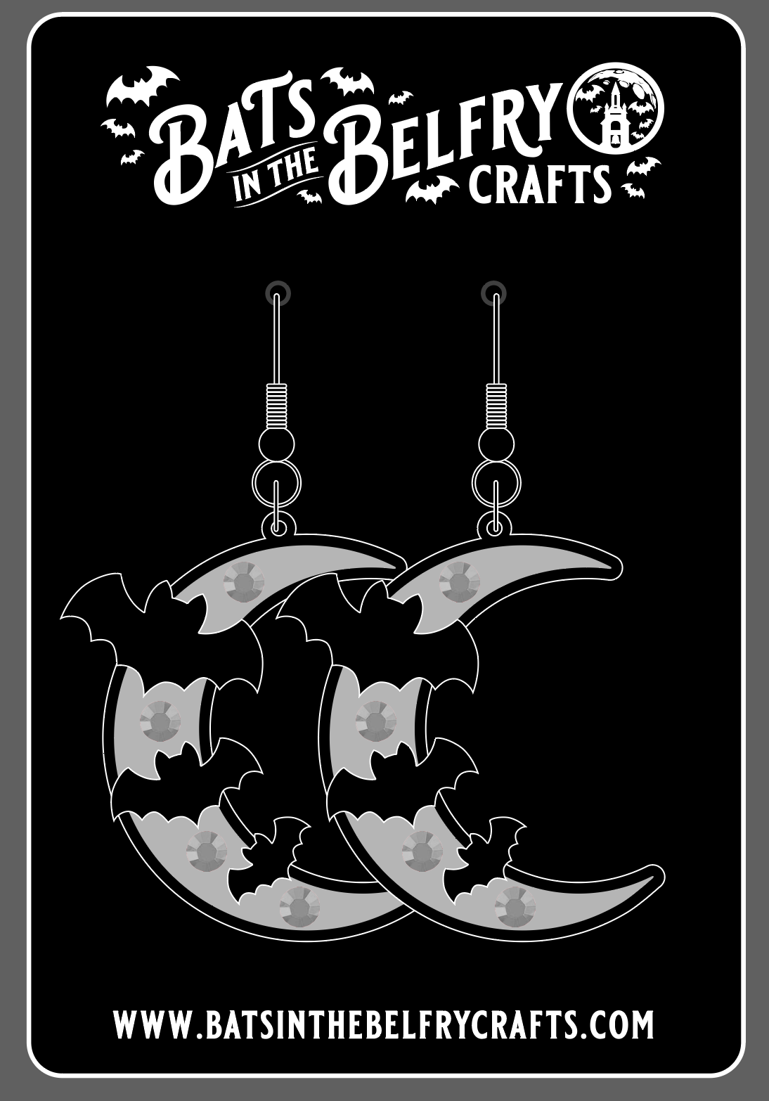 Nocturnal Bat Earrings HANDMADE - Die With Your Boots On