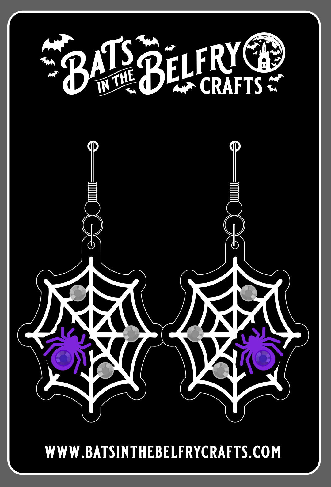Spinnerette GLOW Web Earrings HANDMADE - Die With Your Boots On