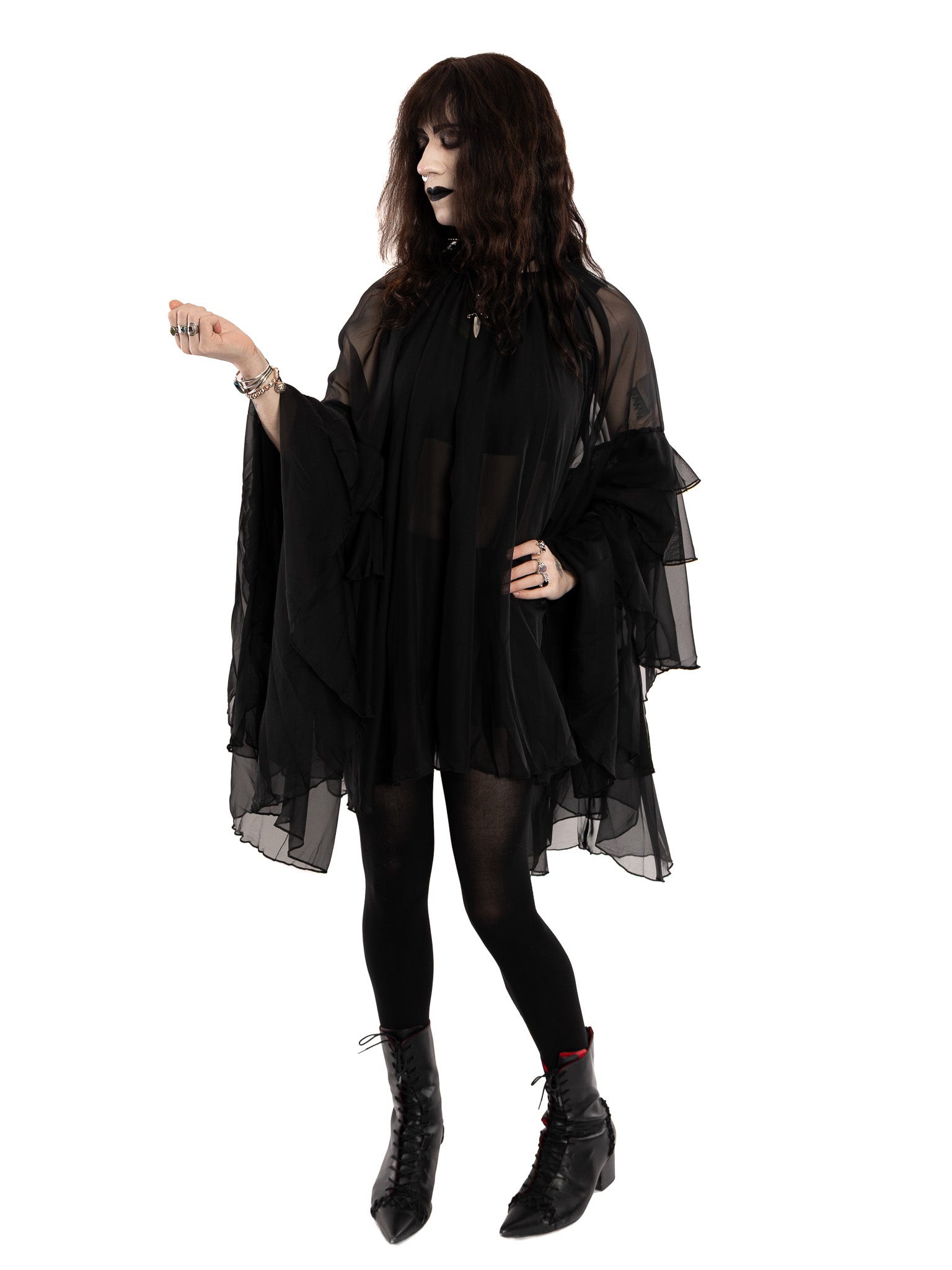 Gloria Ruffle Chiffon Mini Dress - Die With Your Boots On
