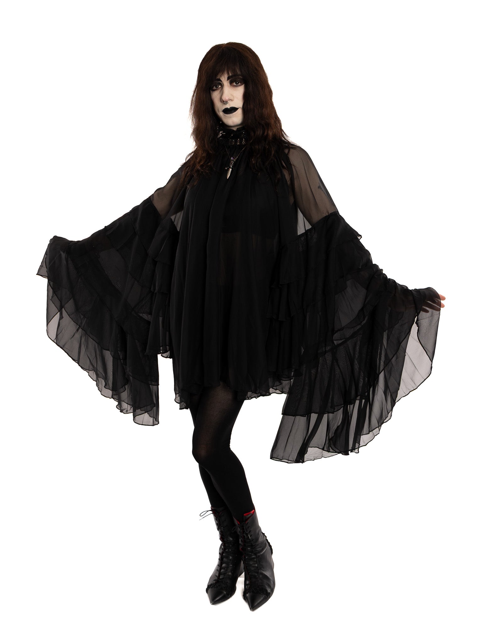 Gloria Ruffle Chiffon Mini Dress - Die With Your Boots On