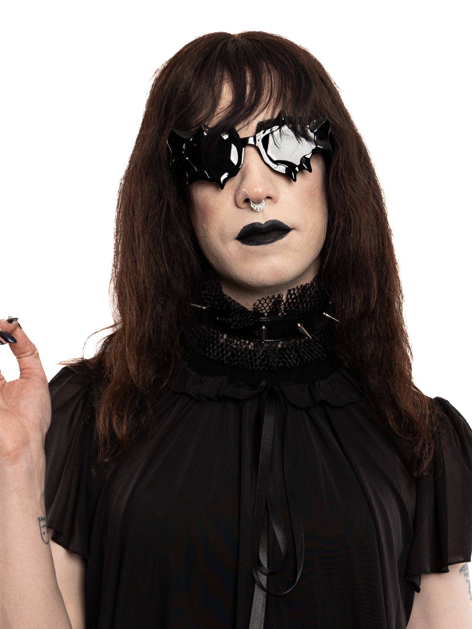 Kora Fishnet Spiked Choker - Die With Your Boots On