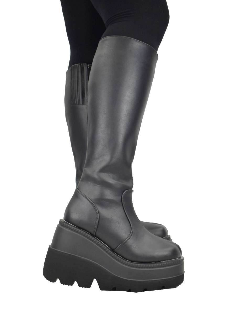 Fortitude Platform Boot (Wide Calf) DEMONIA - Die With Your Boots On