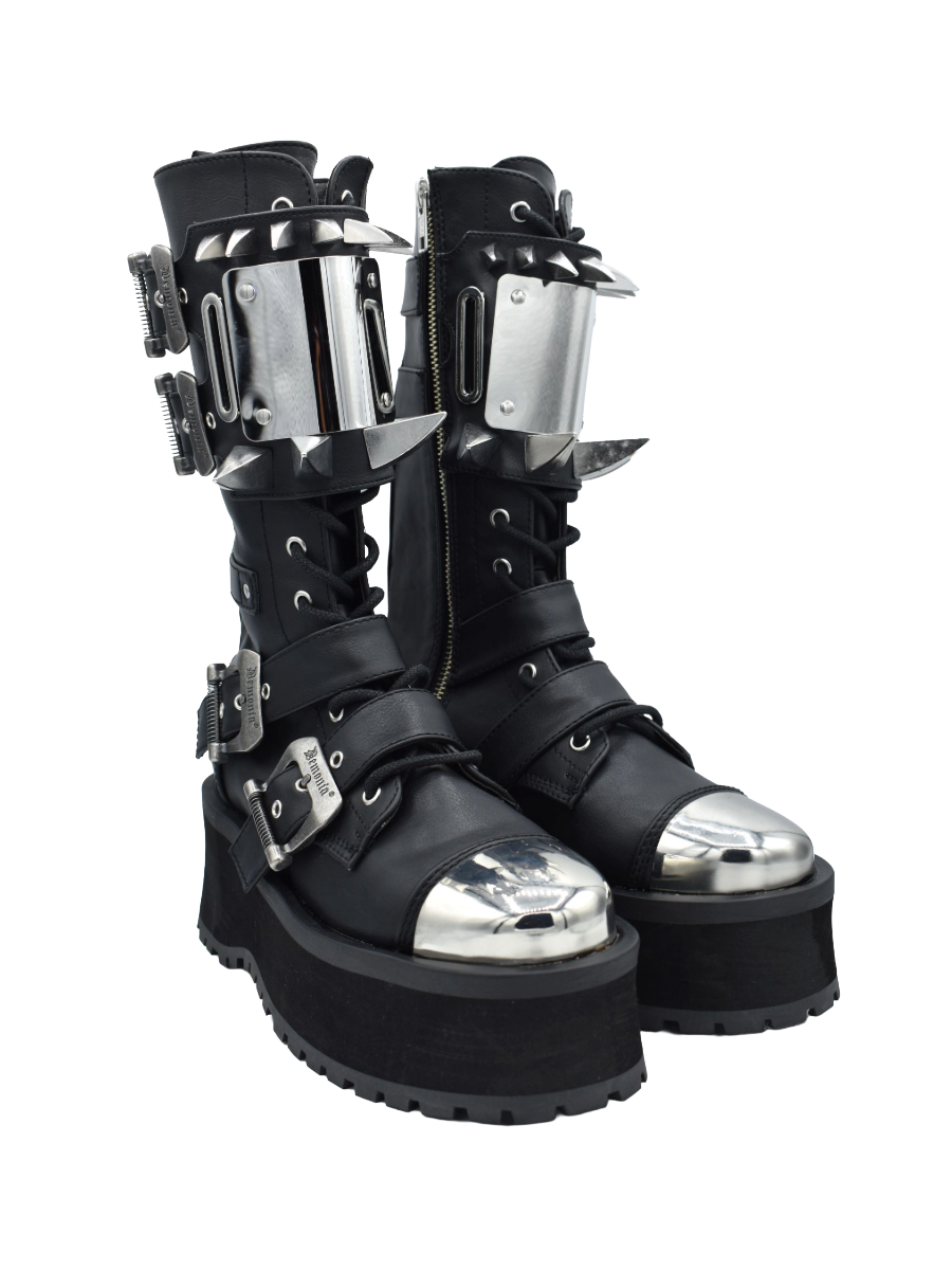 Armor Spiked Combat Boots DEMONIA - Die With Your Boots On