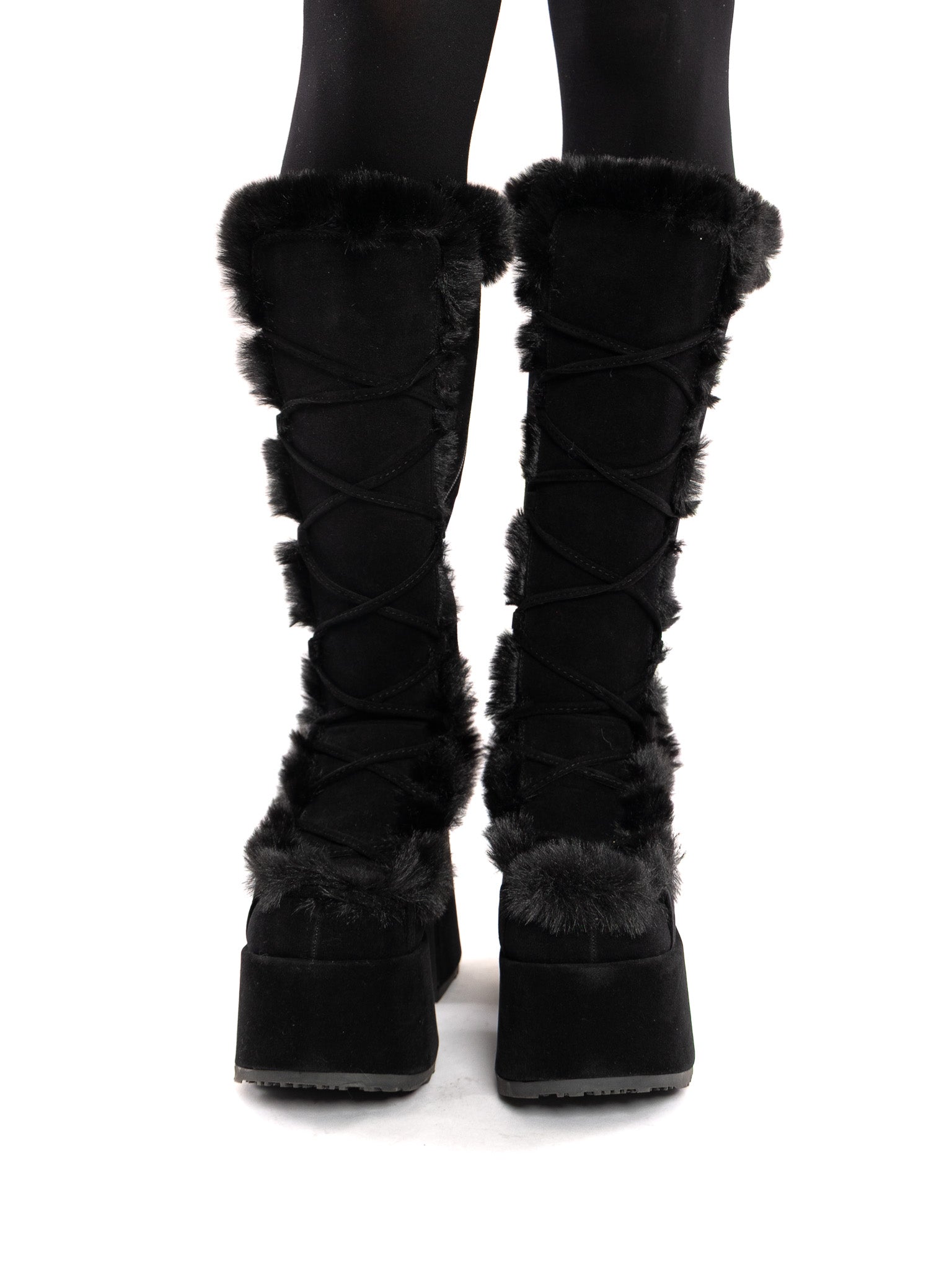 Winter Goth Fur Platform Boots DEMONIA - Die With Your Boots On