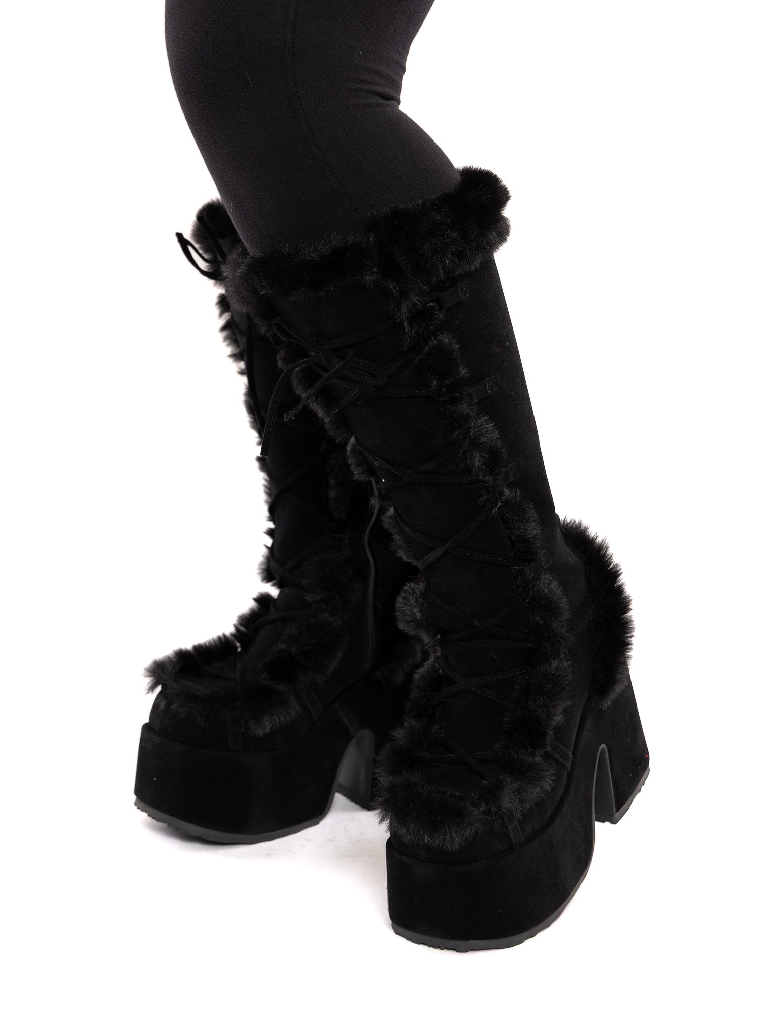 Winter Goth Fur Platform Boots DEMONIA - Die With Your Boots On
