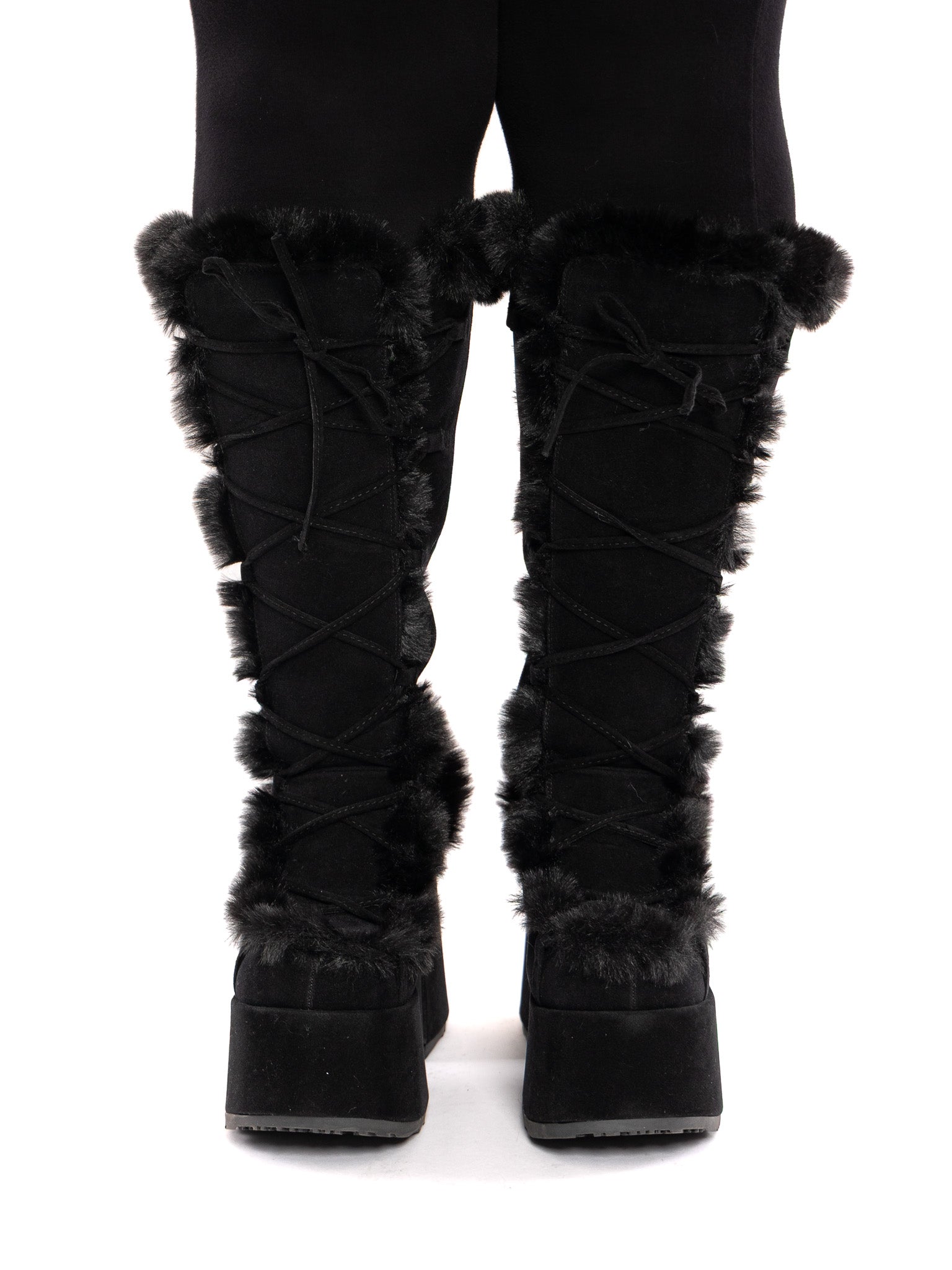 Winter Goth Fur Platform Boots DEMONIA - Die With Your Boots On