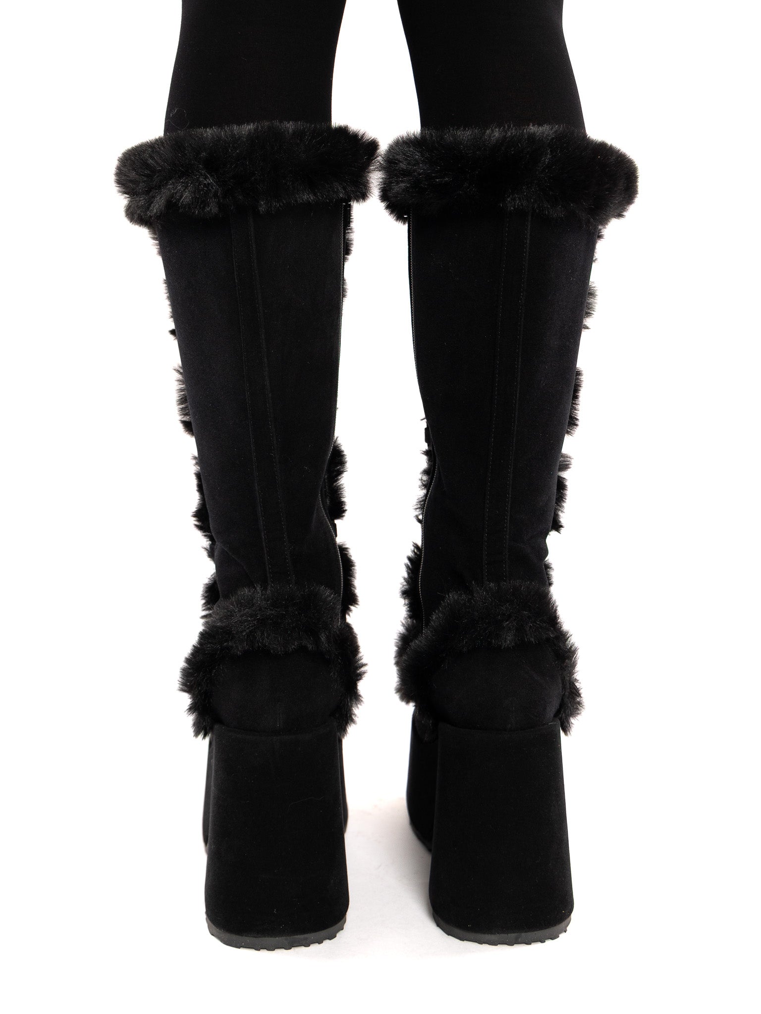 Winter Goth Fur Platform Boots DEMONIA - Die With Your Boots On