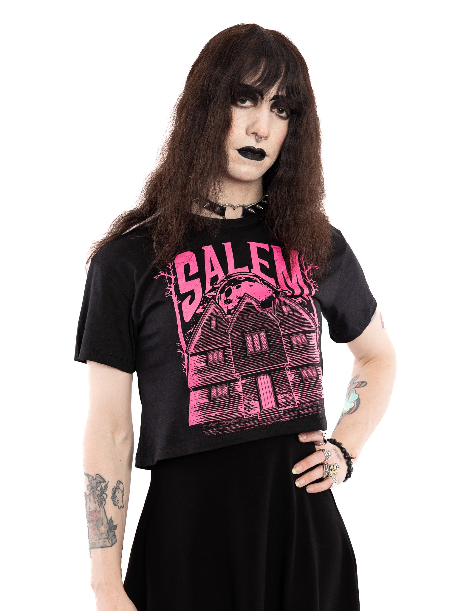Hot Pink Witch House Crop Top (RESTOCKING SOON ON SOLD OUT SIZES! SIGN UP FOR NOTIFICATIONS!) - Die With Your Boots On