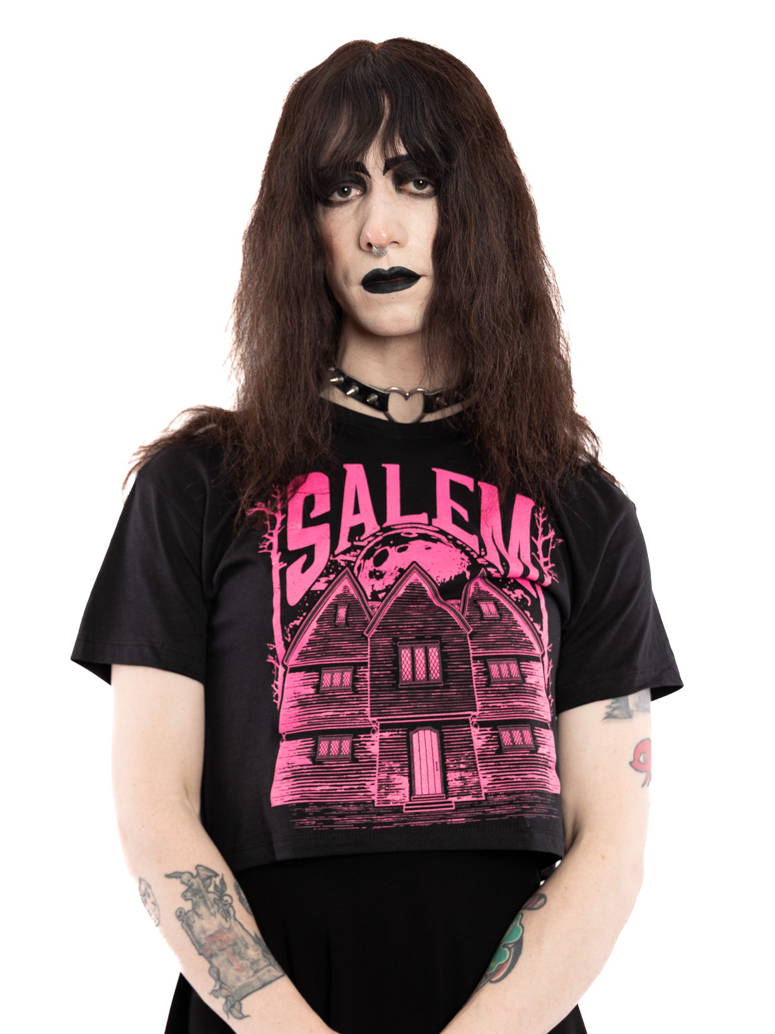 Hot Pink Witch House Crop Top (RESTOCKING SOON ON SOLD OUT SIZES! SIGN UP FOR NOTIFICATIONS!) - Die With Your Boots On