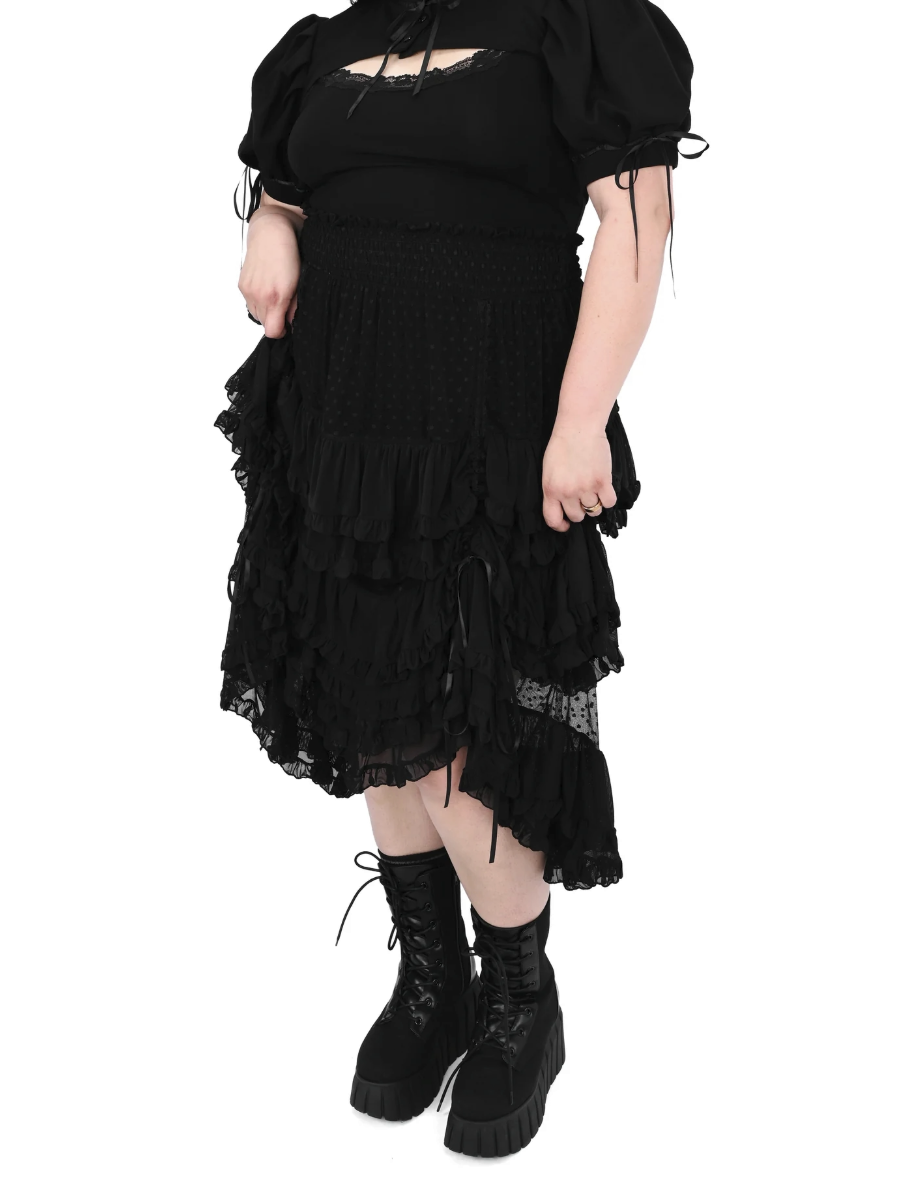 Lottie Mesh Ruffle Skirt FOXBLOOD - Die With Your Boots On