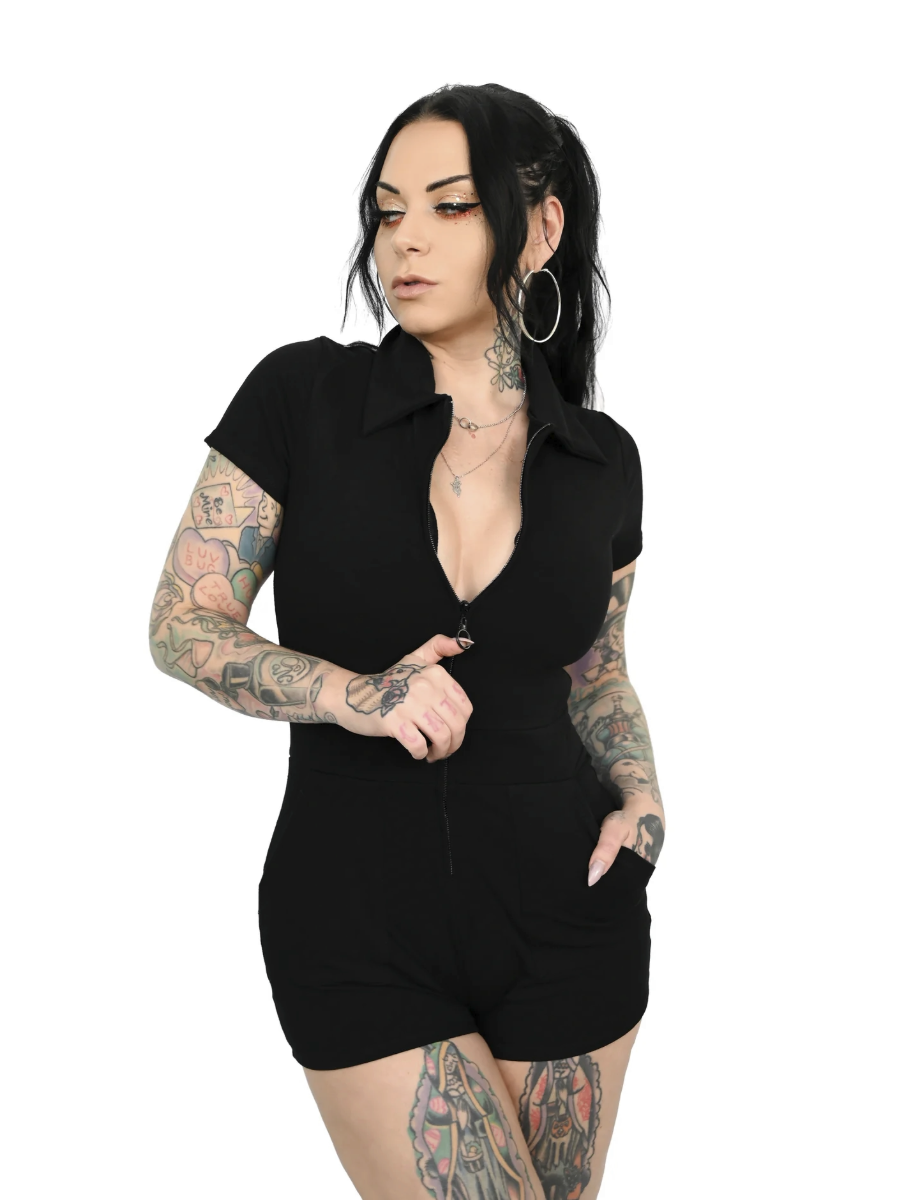 Jamie Lee Zip-Up Romper FOXBLOOD - Die With Your Boots On