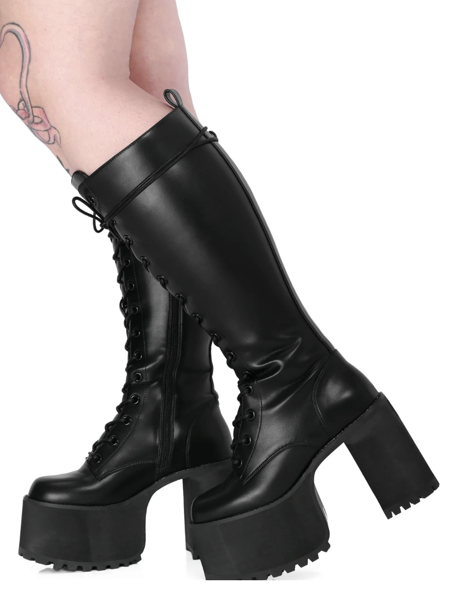 Knee High Frankie Boots FOXBLOOD - Die With Your Boots On