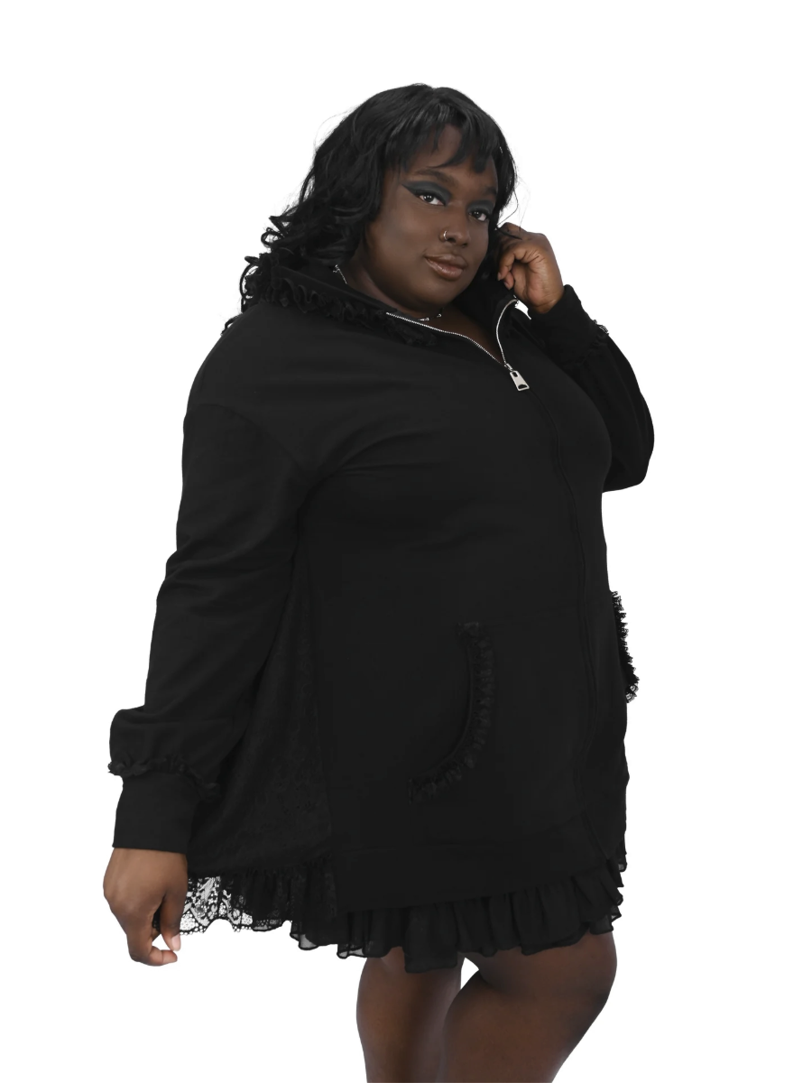 Lucy Lace Ruffle Hoodie FOXBLOOD - Die With Your Boots On