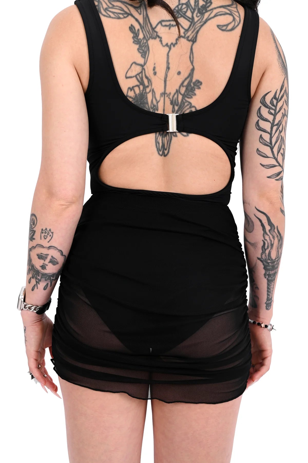 Ruched Mesh Skirt Cover Up FOXBLOOD - Die With Your Boots On