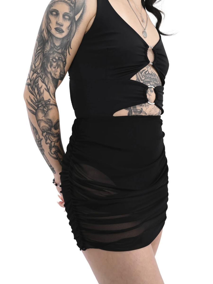 Ruched Mesh Skirt Cover Up FOXBLOOD - Die With Your Boots On