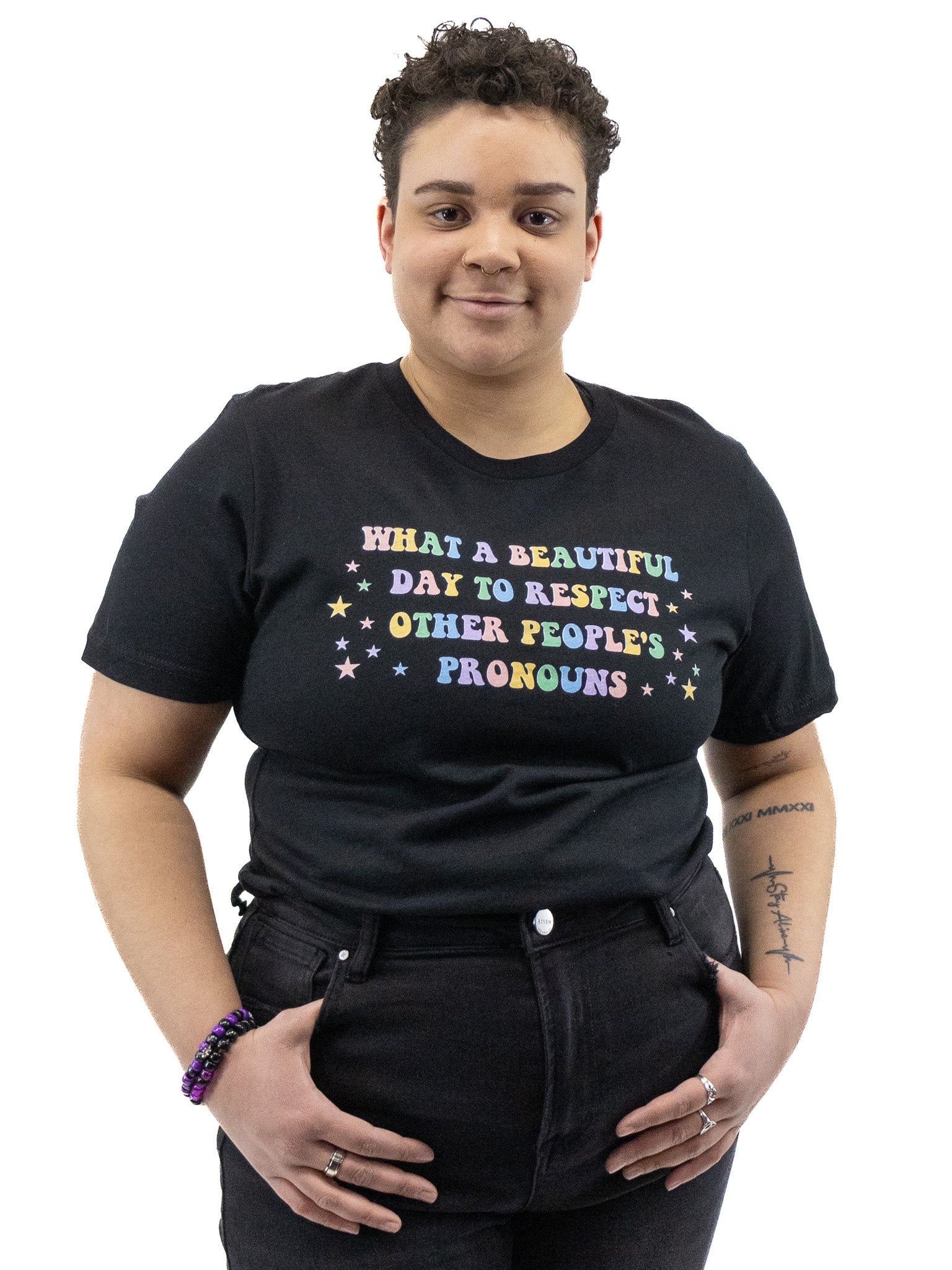 A Beautiful Day to Respect Pronouns T-Shirt - Die With Your Boots On