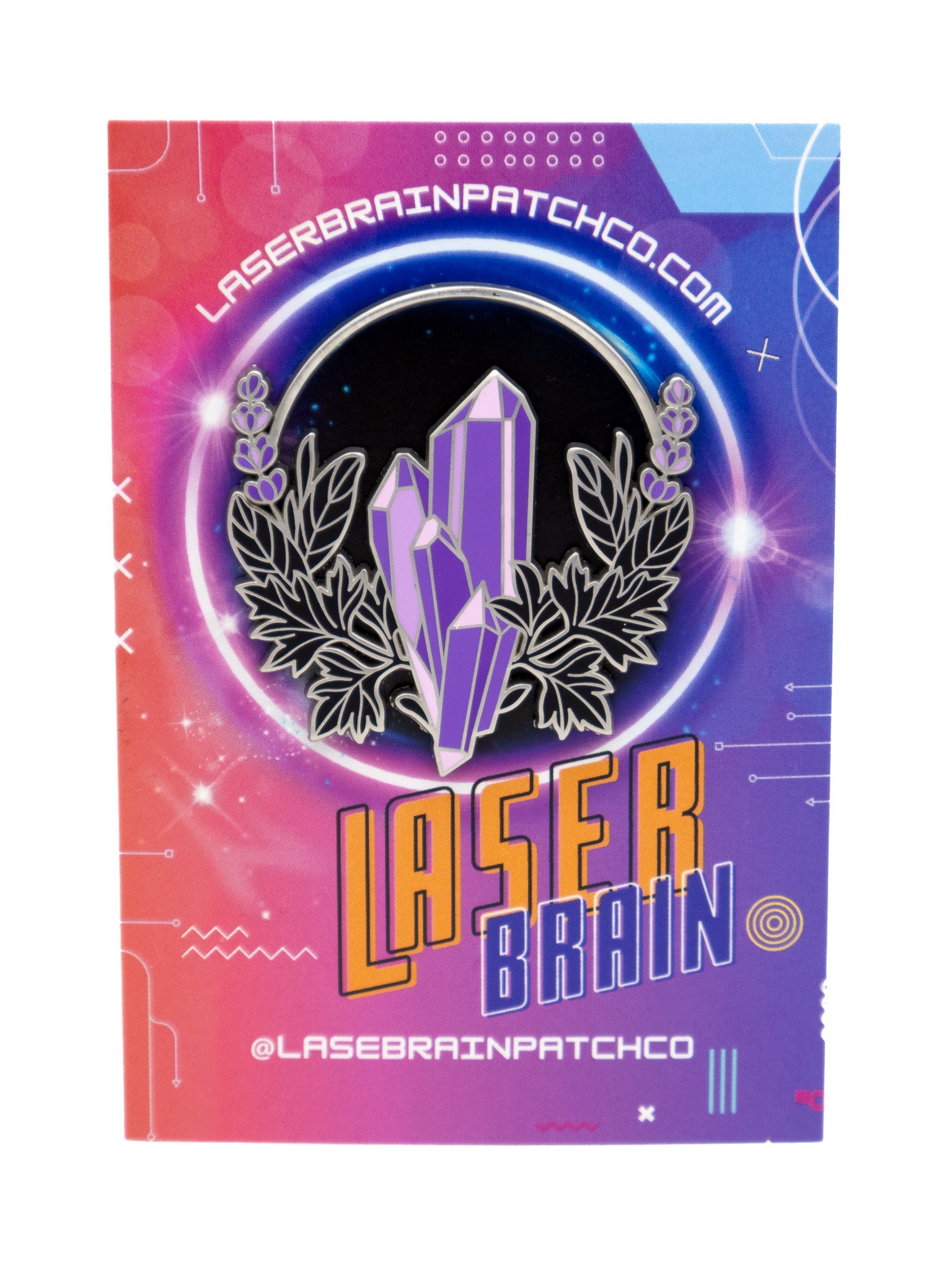 Amethyst Crystal Wreath Pin LASERBRAIN - Die With Your Boots On