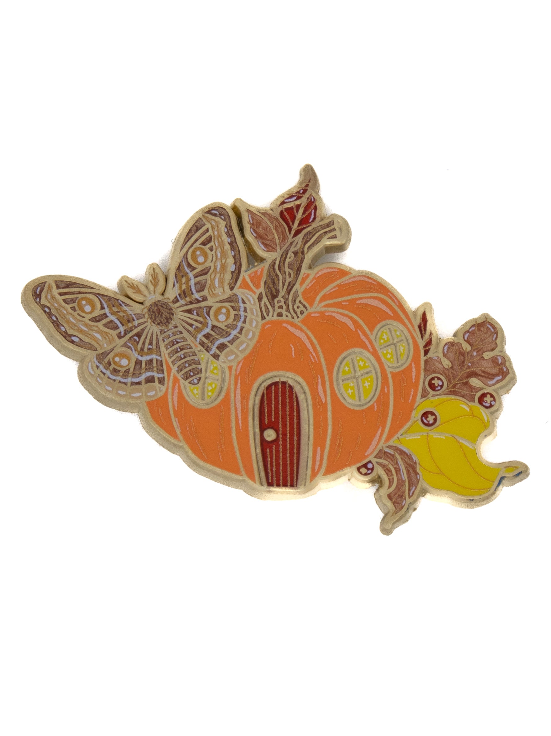 Autumn Pumpkin Cottage Pin LASERBRAIN - Die With Your Boots On