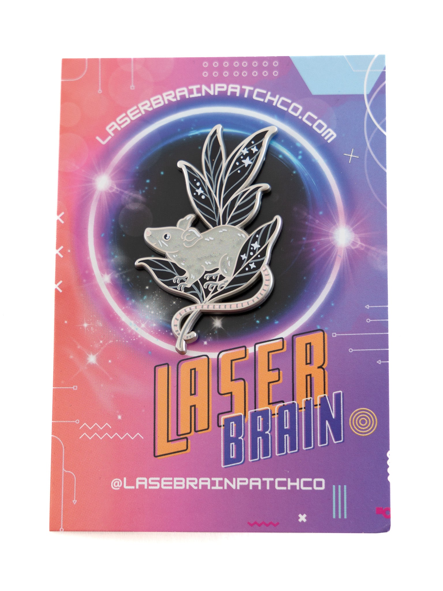 Mouse in Leaves Pin LASERBRAIN - Die With Your Boots On
