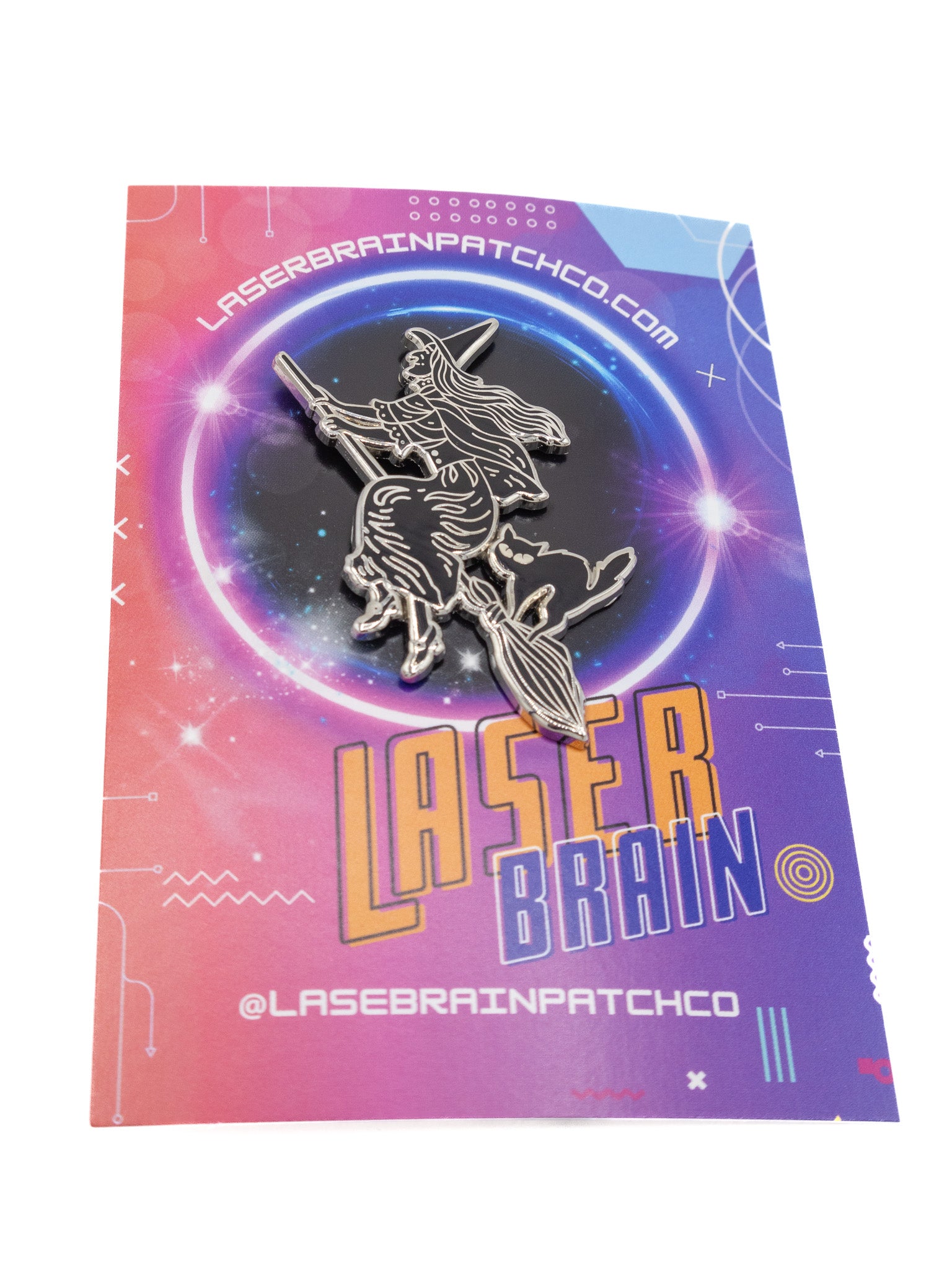 Vintage Witch Pin LASERBRAIN - Die With Your Boots On