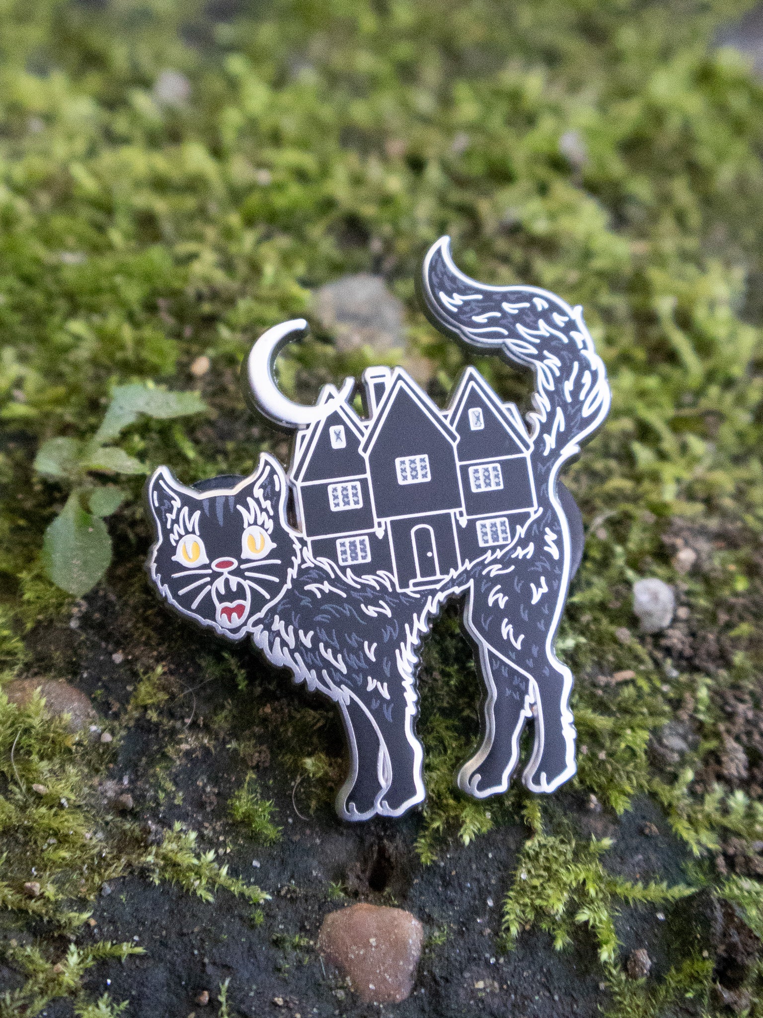 Witch House Cat Pin LASERBRAIN - Die With Your Boots On