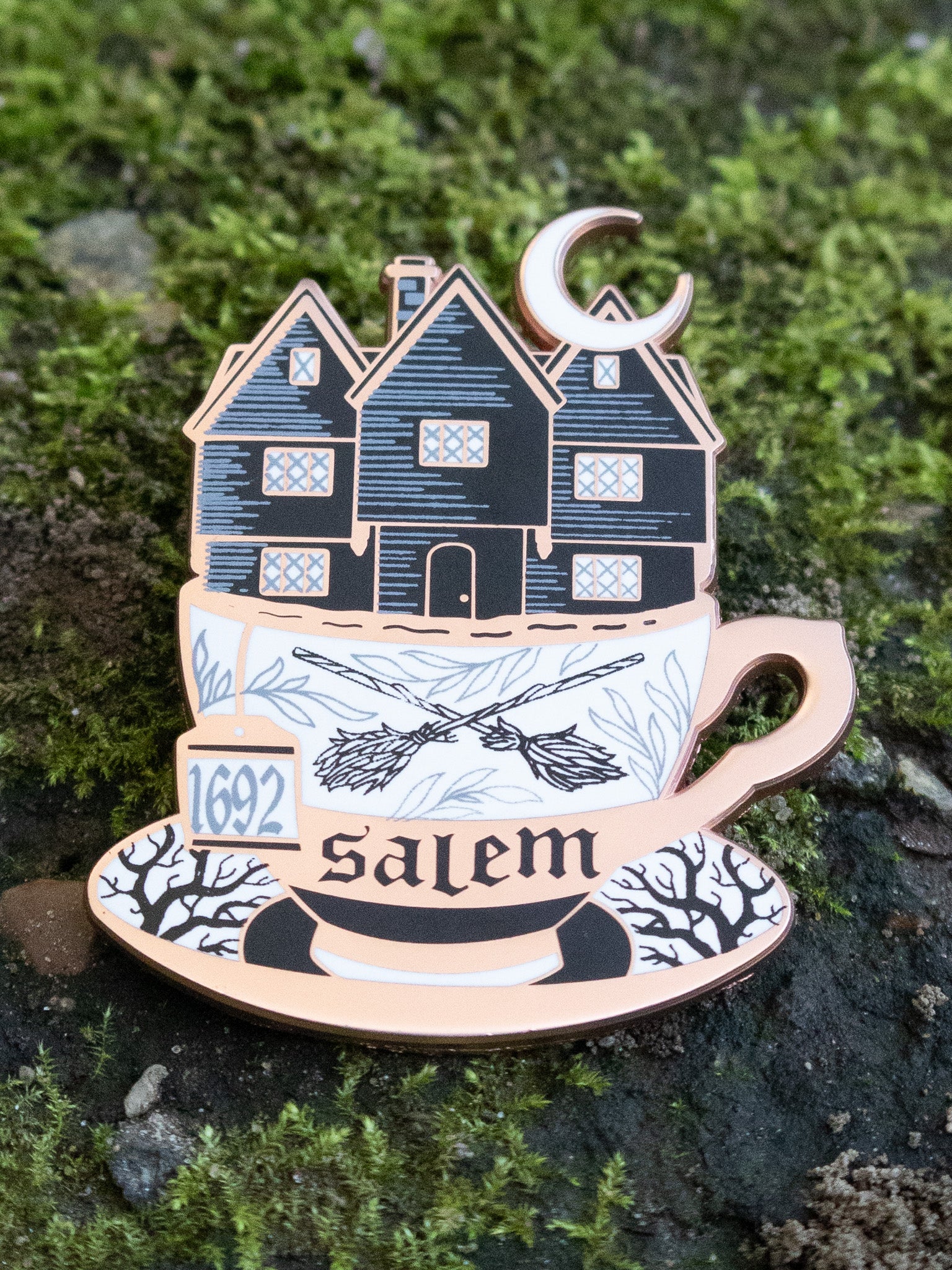 Teacup Witch House Pin - Die With Your Boots On