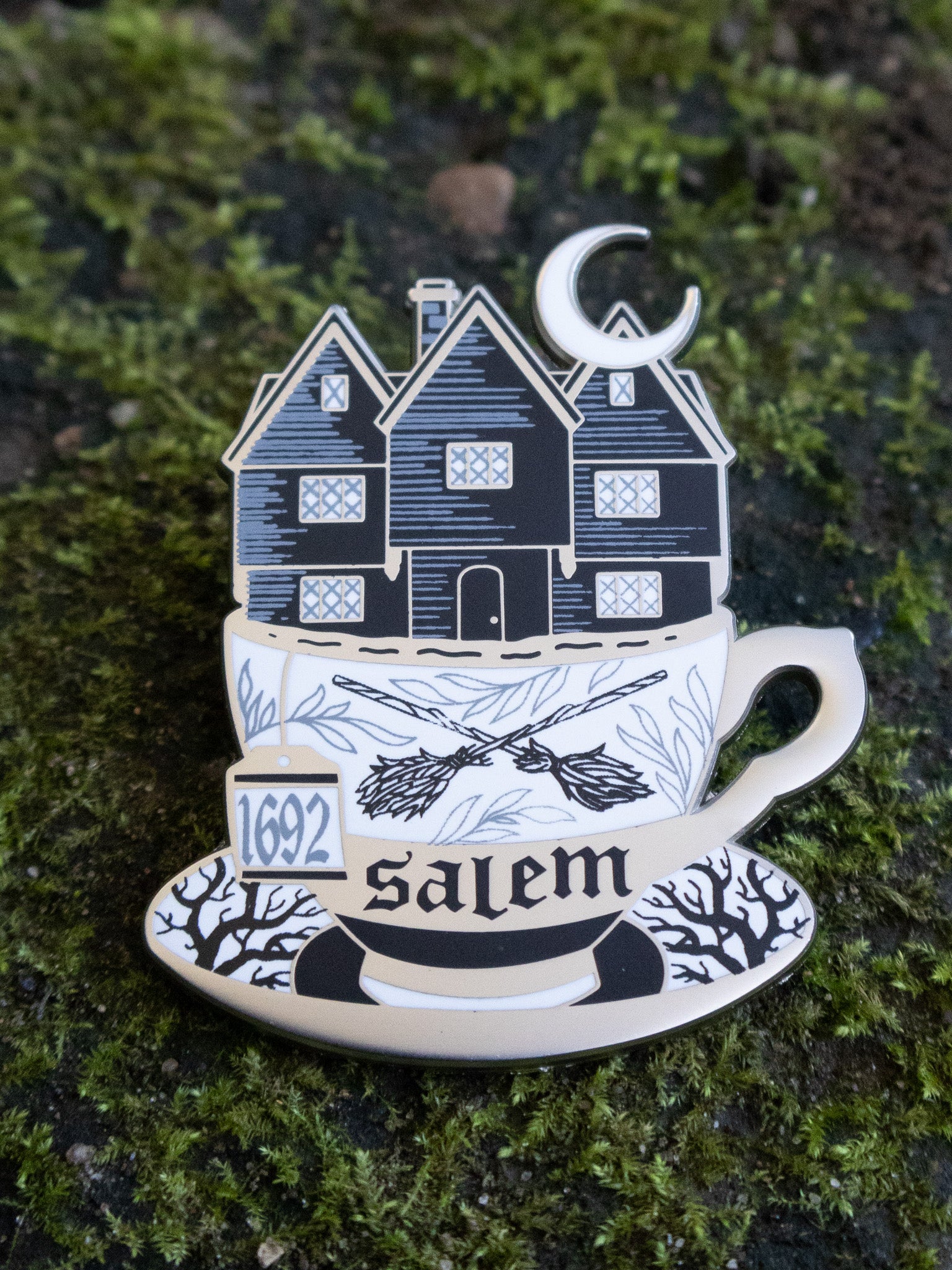 Teacup Witch House Pin - Die With Your Boots On