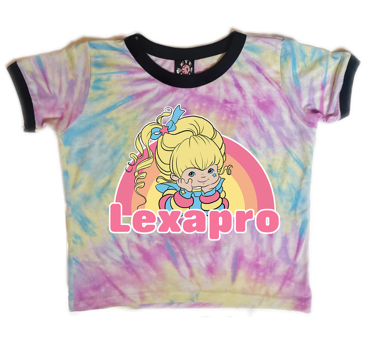 Lexapro Tie-Dye Ringer Tee (SHIPS FROM VERA'S EYECANDY, NOT AVAILABLE FOR PICKUP IN STORE) - Die With Your Boots On