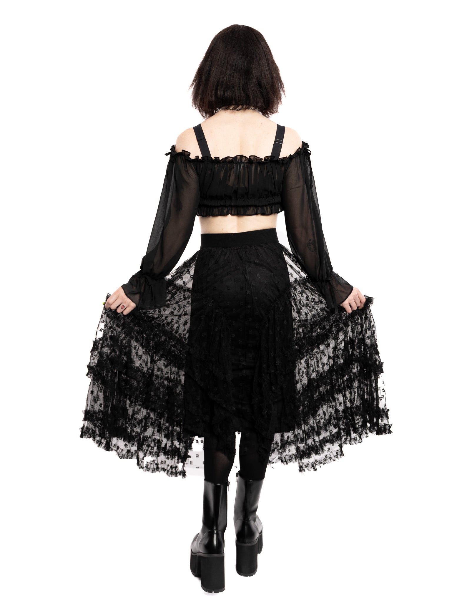 Camille Dotted Ruffle Skirt RESTOCKED! - Die With Your Boots On