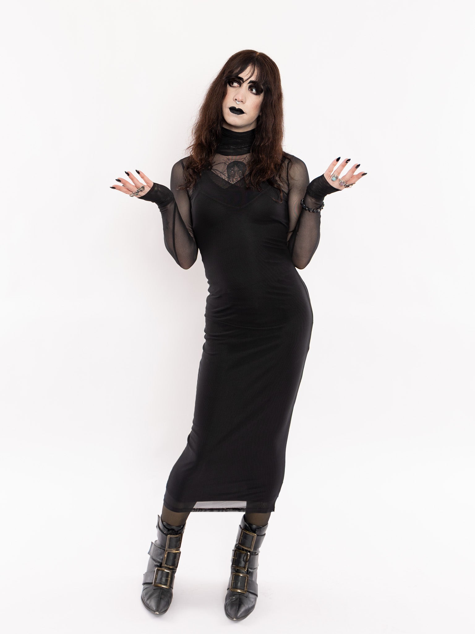 Nicolette Mesh Turtle Neck Dress NO RESTOCK! - Die With Your Boots On