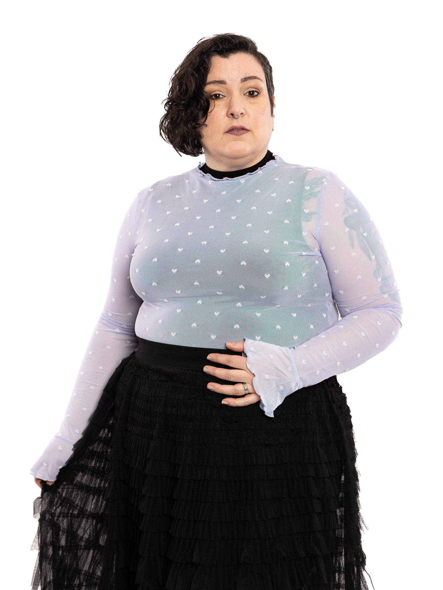 Tiny Hearts Lavender Mesh Top NO RESTOCK! - Die With Your Boots On