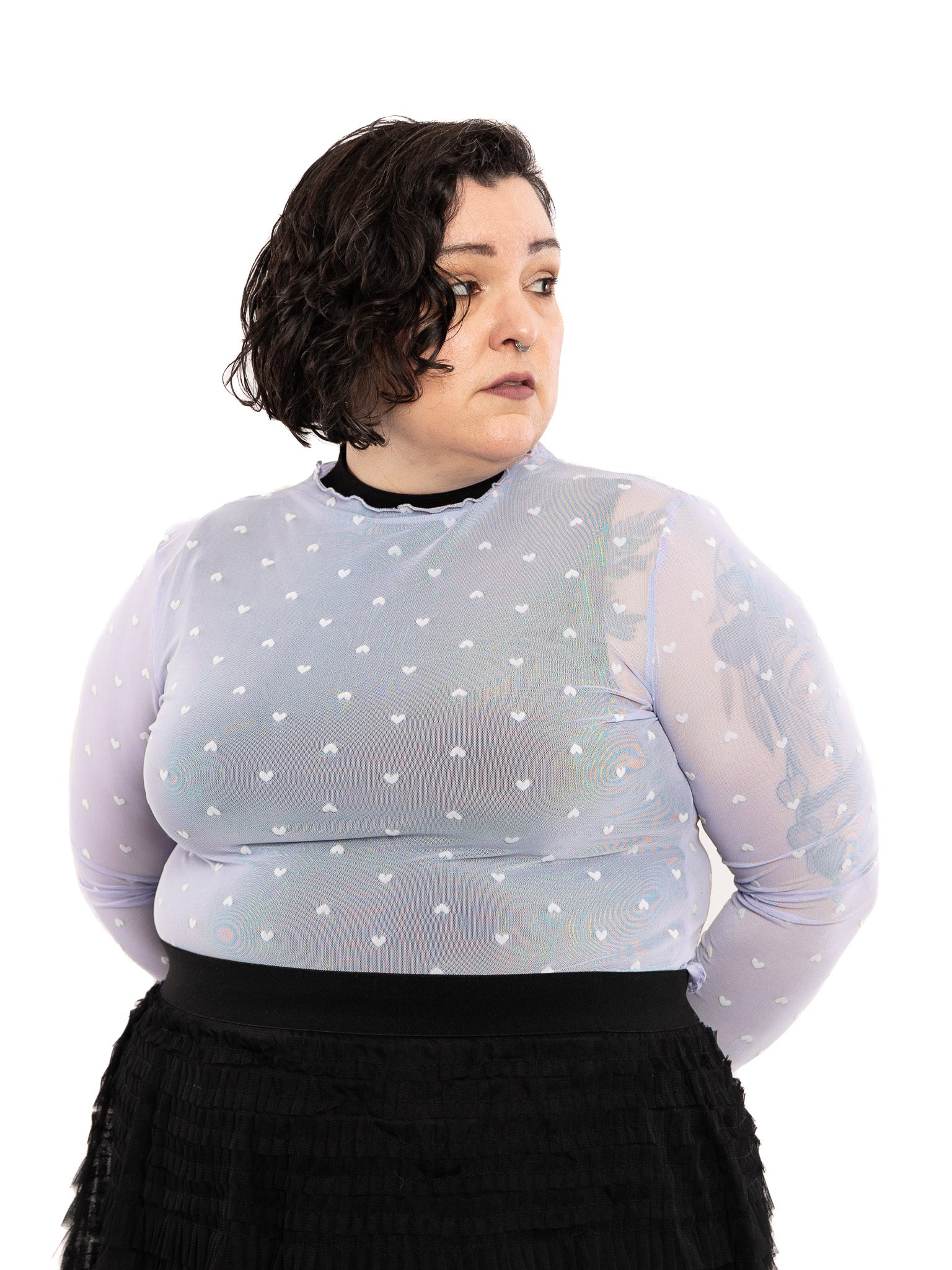 Tiny Hearts Lavender Mesh Top NO RESTOCK! - Die With Your Boots On