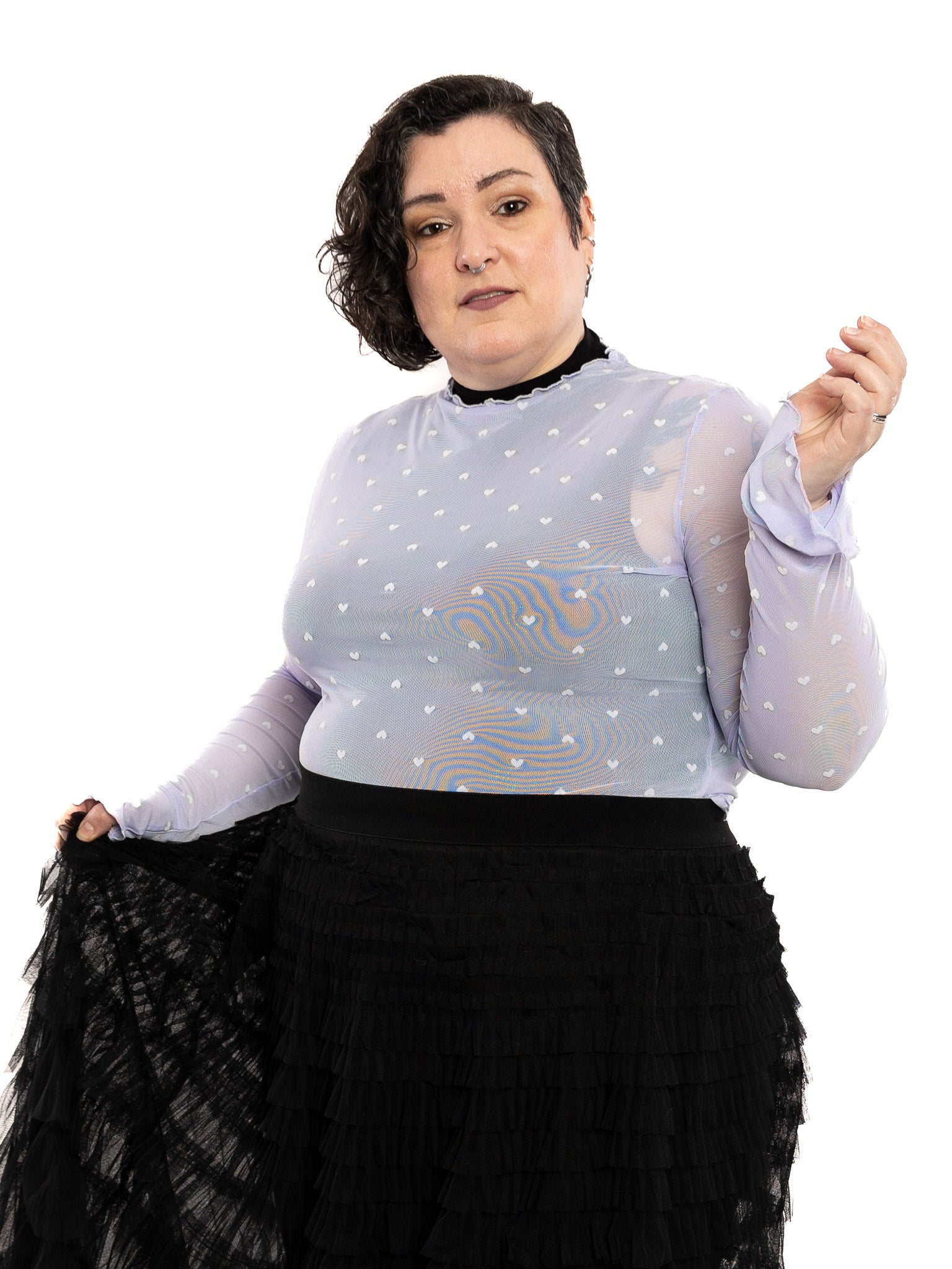 Tiny Hearts Lavender Mesh Top NO RESTOCK! - Die With Your Boots On