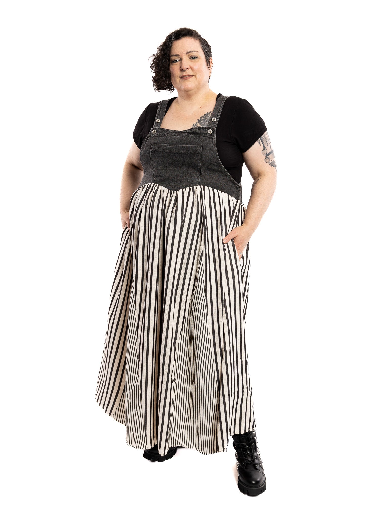 Myka Striped Overalls Dress - Die With Your Boots On