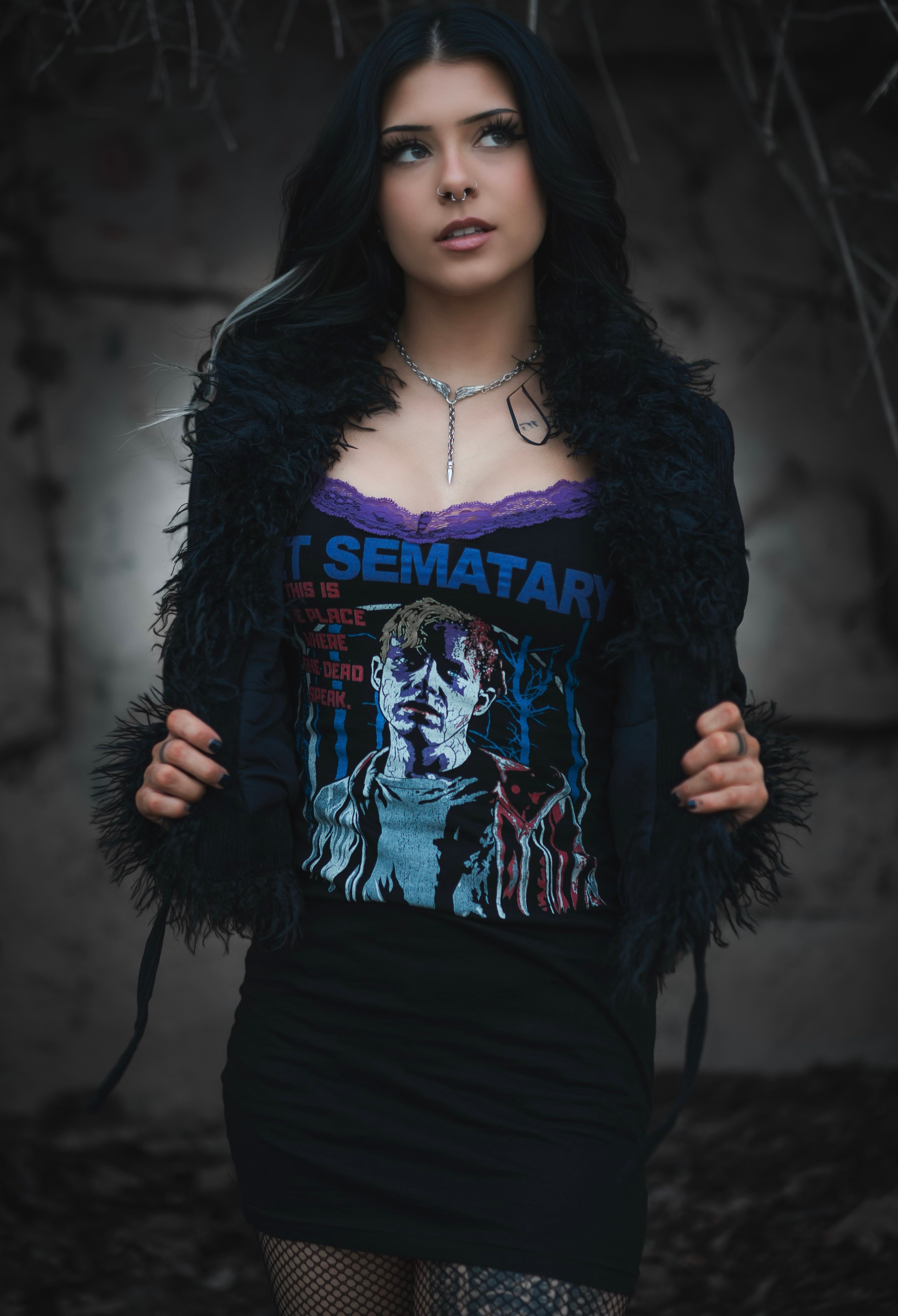 Pet Sematary Lace Strap Dress (SHIPS FROM VERA'S EYECANDY, NOT AVAILABLE FOR PICKUP IN STORE) - Die With Your Boots On