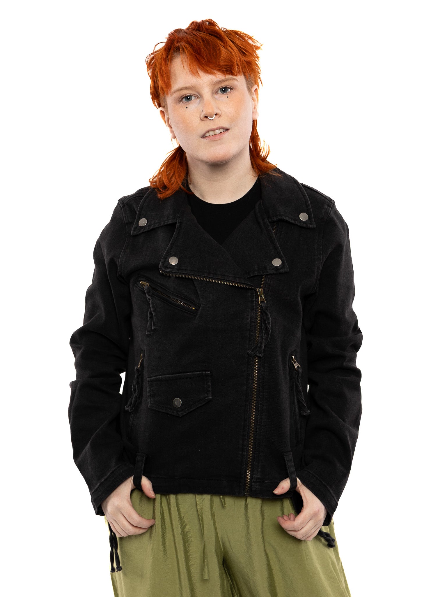Piper Black Denim Moto Jacket - Die With Your Boots On