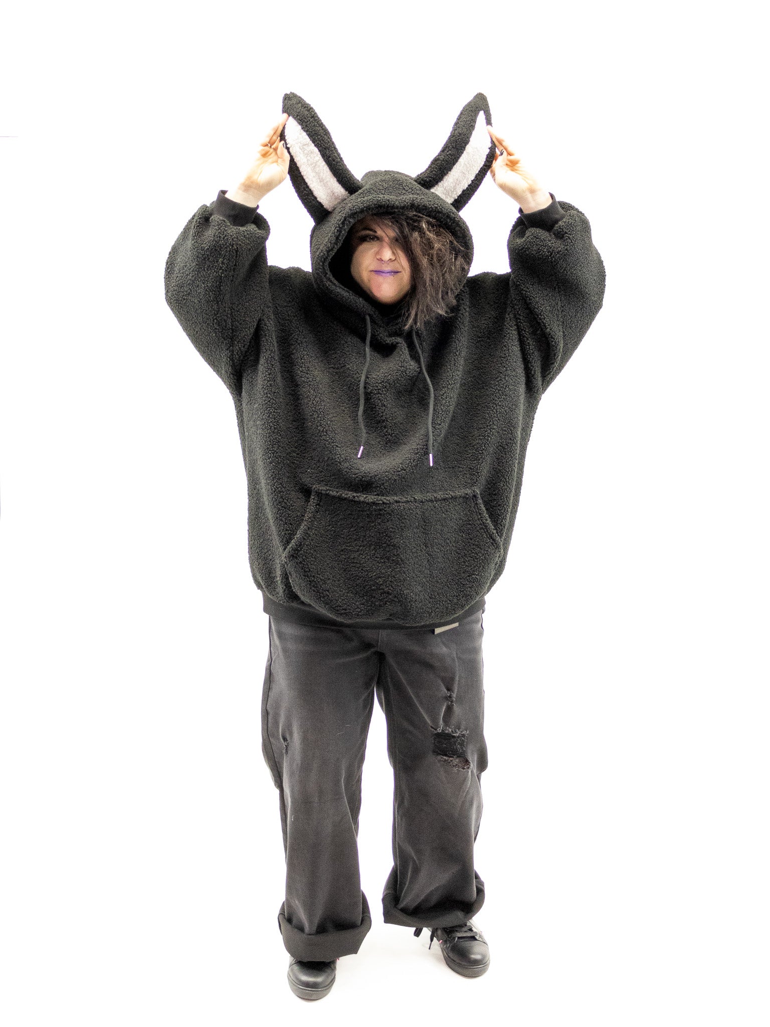 Shaggy Sherpa Rabbit Ears Hoodie - Die With Your Boots On