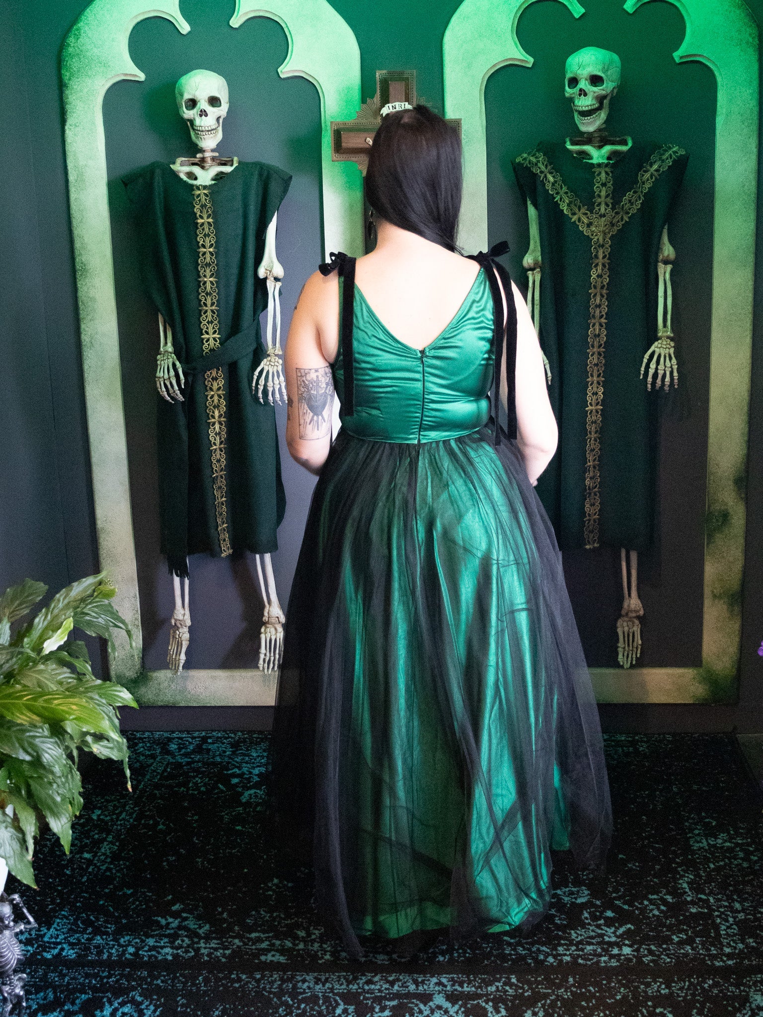 Emerald Embellished Ribbon Gown THE OSSUARY - Die With Your Boots On
