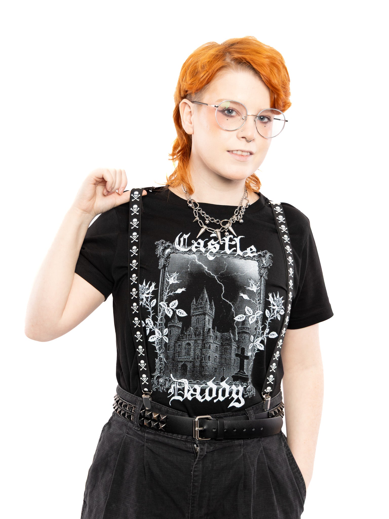 Skull & Crossbones Suspenders TRIPP NYC - Die With Your Boots On