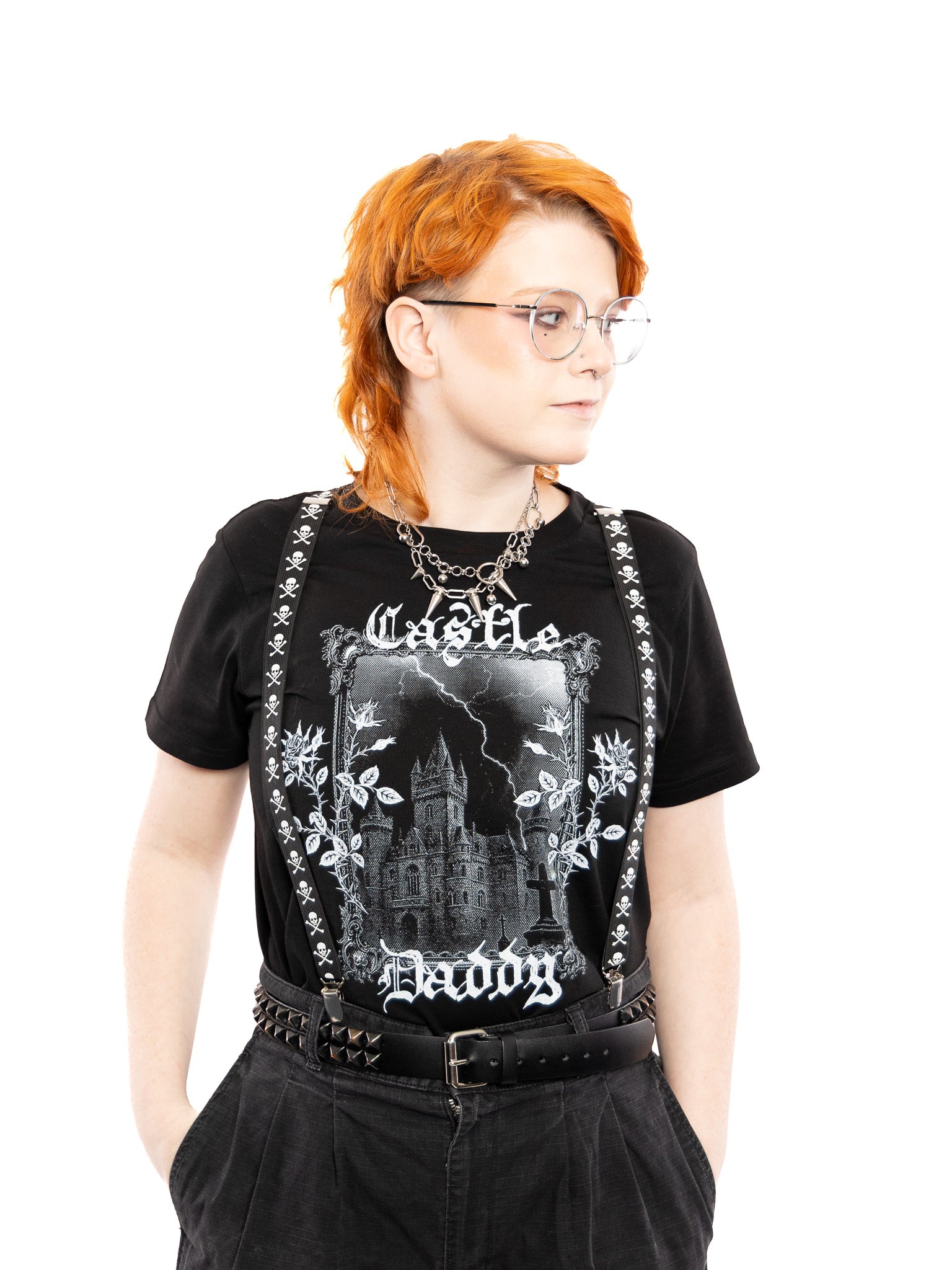 Skull & Crossbones Suspenders TRIPP NYC - Die With Your Boots On