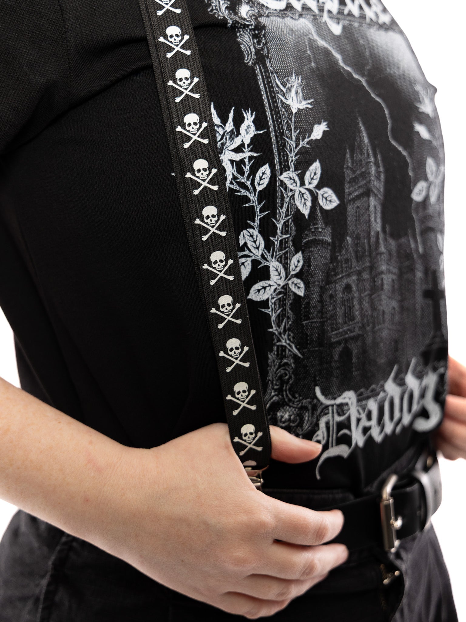 Skull & Crossbones Suspenders TRIPP NYC - Die With Your Boots On