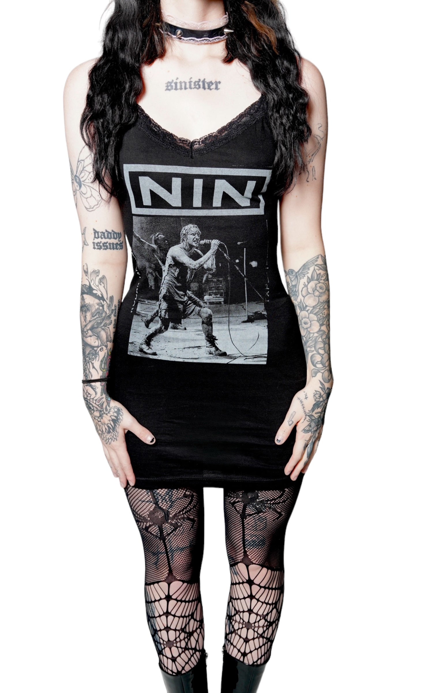 NIN Lace Strap Dress (SHIPS FROM VERA'S EYECANDY, NOT AVAILABLE FOR PICKUP IN STORE) - Die With Your Boots On